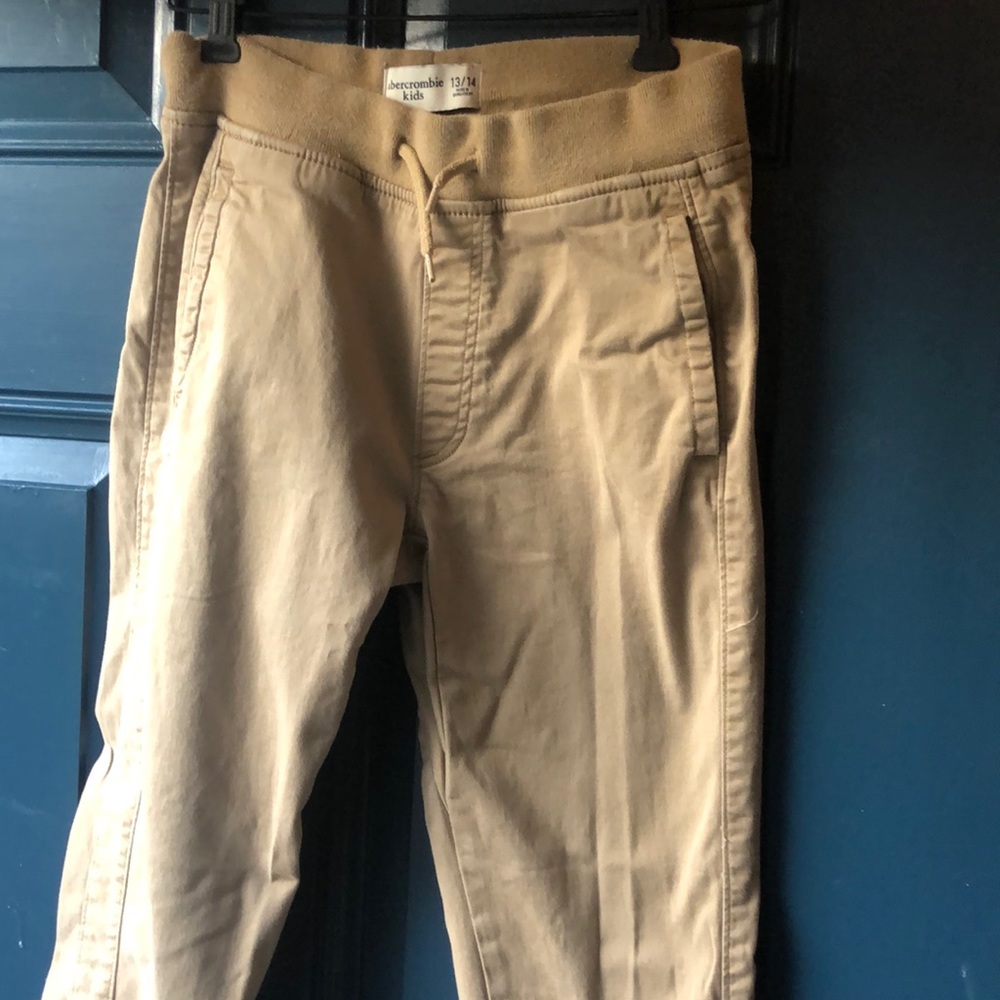 Abercrombie Kids tan joggers -boys 13/14